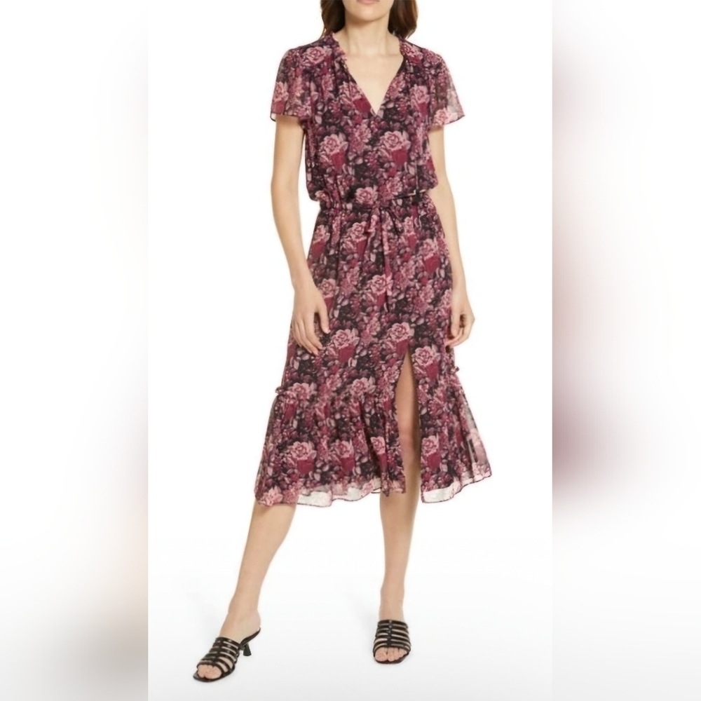 PAIGE Pink and Black Floral Maxi Dress...SIZE:S